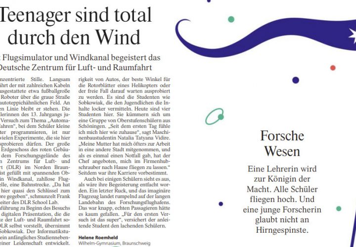 “Teenager sind total durch den Wind” – Helene Roemheld (ehemals 11a) veröffentlicht in der FAZ