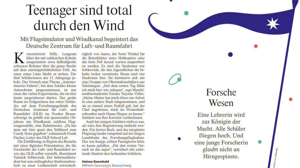 “Teenager sind total durch den Wind” – Helene Roemheld (ehemals 11a) veröffentlicht in der FAZ