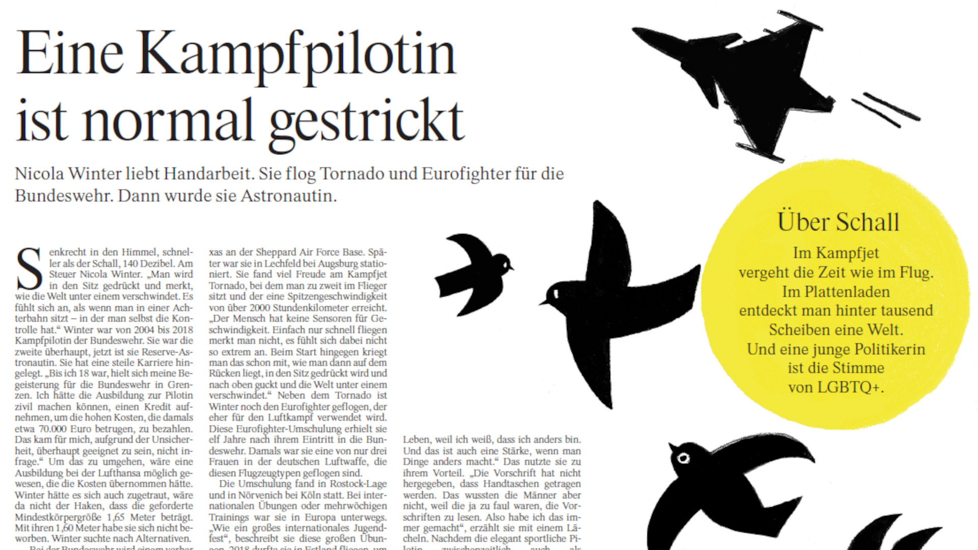 “Eine Kampfpilotin ist normal gestrickt” – Gianice Güth (Jg. 11) veröffentlicht in der FAZ