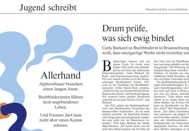 “Drum prüfe, was sich ewig bindet” – Antonia Popp (Jg. 10) veröffentlicht in der FAZ